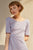 Enea Kleid in hellblau/rosa gestreiftem Ribjersey für Frauen
