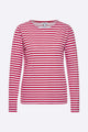 Timmy Longsleeve in hellblau / rot gestreift für Frauen